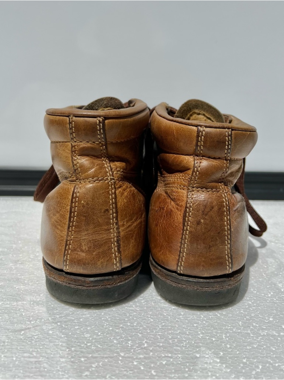 Vintage 1970s/80s Leather Boots Brown Lace Up Eddie Bauer Women's Size 8 - Picture 4 of 10